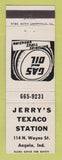 Matchbook Cover - Texaco oil gas Jerry's Angola IN