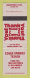 Matchbook Cover - Texaco oil gas Edgar Springs MO