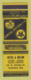 Matchbook Cover - Texaco oil gas Hetzel & Nelson Waupaca WI Kaiser Frazer YELLOW