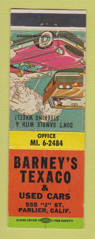 Matchbook Cover - Texaco oil gas Barney's Parlier CA