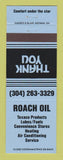 Matchbook Cover - Texaco oil gas Roach Martinsburg WV BLUE