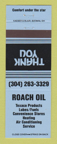 Matchbook Cover - Texaco oil gas Roach Martinsburg WV BLUE