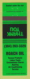 Matchbook Cover - Texaco oil gas Roach Martinsburg WV GREEN