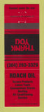 Matchbook Cover - Texaco oil gas Roach Martinsburg WV RED