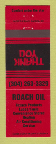 Matchbook Cover - Texaco oil gas Roach Martinsburg WV RED