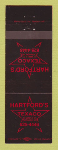Matchbook Cover - Texaco oil gas Hartford's Cornish ME