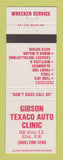 Matchbook Cover - Texaco oil gas Gibson Auto Clinic Albuquerque NM