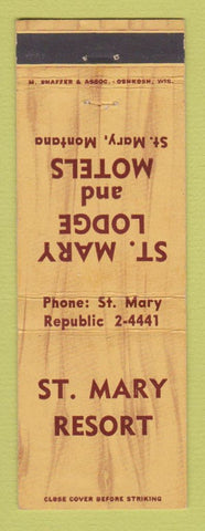 Matchbook Cover - Texaco oil gas St Mary Resort Lodge St Mary MT