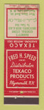 Matchbook Cover - Texaco oil gas Barney's General Store Newfound Lark NH STAINED