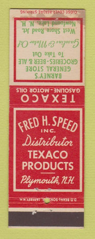 Matchbook Cover - Texaco oil gas Barney's General Store Newfound Lark NH STAINED