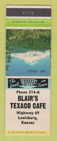 Matchbook Cover - Texaco oil gas Blair's Louisburg KS