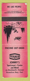Matchbook Cover - Texaco oil gas Johnny's Vermilion Bay ON WORN RED