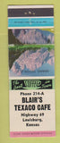 Matchbook Cover - Texaco oil gas Blair's Louisburg KS
