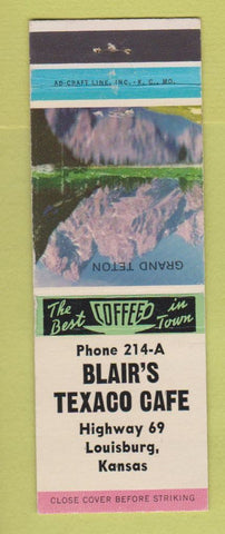 Matchbook Cover - Texaco oil gas Blair's Louisburg KS