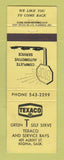 Matchbook Cover - Texaco oil gas Green T Self Serve Regina SK WEAR YELLOW