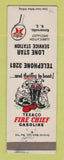 Matchbook Cover - Texaco oil gas Lone Star Kernersville NC LAMINATED