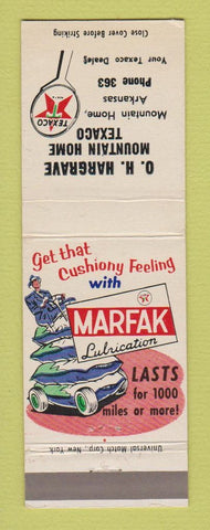 Matchbook Cover - Texaco oil gas OH Hargrave Mountain Home AR low phone #
