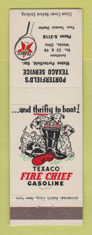 Matchbook Cover - Texaco oil gas Porterfield's Waldo OH LAMINATED
