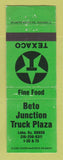 Matchbook Cover - Texaco oil gas Beto Junction Lebo KS WEAR GREEN