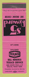 Matchbook Cover - Texaco oil gas Bill Hendrix Dallas TX PINK