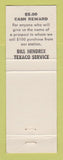 Matchbook Cover - Texaco oil gas Bill Hendrix Dallas TX PINK