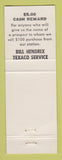 Matchbook Cover - Texaco oil gas Bill Hendrix Dallas TX PURPLE