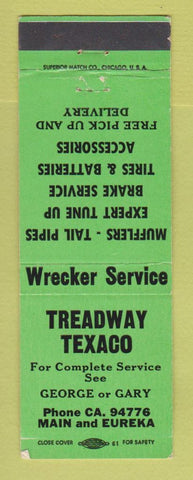 Matchbook Cover - Texaco oil gas Readway