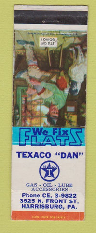 Matchbook Cover - Texaco oil gas Dan Harrisburg PA LAMINATED