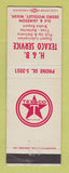 Matchbook Cover - Texaco oil gas H&B Sedro Woolley WA
