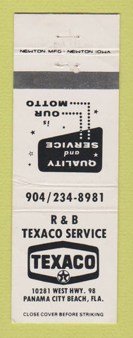 Matchbook Cover - Texaco oil gas R&B Service Panama City Beach FL
