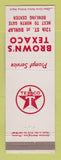Matchbook Cover - Texaco oil gas Brown's Phoenix AZ
