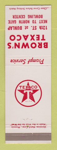 Matchbook Cover - Texaco oil gas Brown's Phoenix AZ