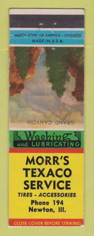 Matchbook Cover - Texaco oil gas Morr's Service Newton IL LAMINATED