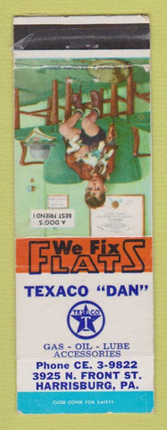Matchbook Cover - Texaco oil gas Dan Harrisburg PA LAMINATED