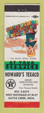 Matchbook Cover - Texaco oil gas Howard's Battle Creek MI