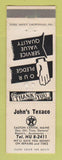 Matchbook Cover - Texaco oil gas John's Easton Center ME WORN
