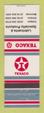 Matchbook Cover - Texaco oil gas Lubricants Calgary AB ON Montreal QC