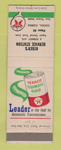 Matchbook Cover - Texaco oil gas Kiser's Cocoa FL low phone #
