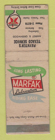 Matchbook Cover - Texaco oil gas Paynter's Seiberling Tires WORN LAMINATED