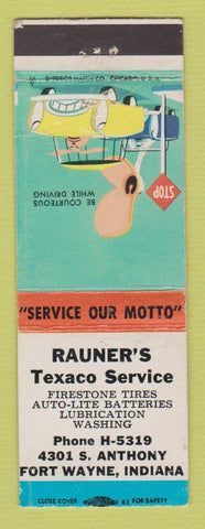 Matchbook Cover - Texaco oil gas Rauner's Fort Wayne IN