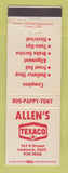 Matchbook Cover - Texaco oil gas Allen's Lemoore CA