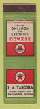 Matchbook Cover - Texaco oil gas Shingles PA Tangora Springfield IL LAMINATED