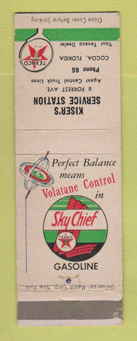 Matchbook Cover - Texaco oil gas Kiser's Cocoa FL low phone #