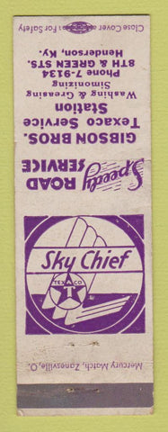 Matchbook Cover - Texaco oil gas Gibson Bros Henderson KY WEAR