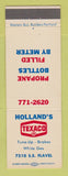Matchbook Cover - Texaco oil gas Holland's