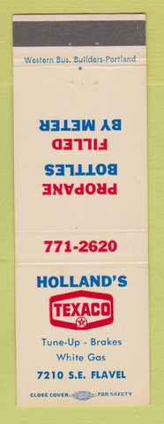 Matchbook Cover - Texaco oil gas Holland's