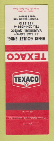 Matchbook Cover - Texaco oil gas Henri Goulet Vaudreuil QC