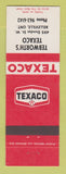 Matchbook Cover - Texaco oil gas Tebworth's Belleville ON