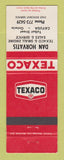 Matchbook Cover - Texaco oil gas Dan Horvatis Cuyauga ON