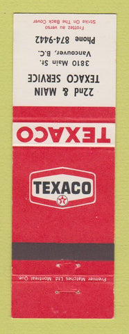 Matchbook Cover - Texaco oil gas 22nd & Main Vancouver BC
